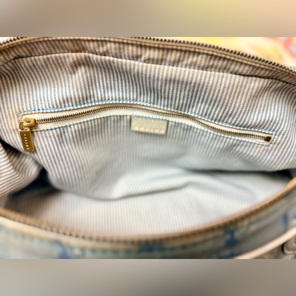 SOLD CELINE Vintage Y2K C Macadam Light Blue & White Cotton Canvas White - Picture 11 of 16